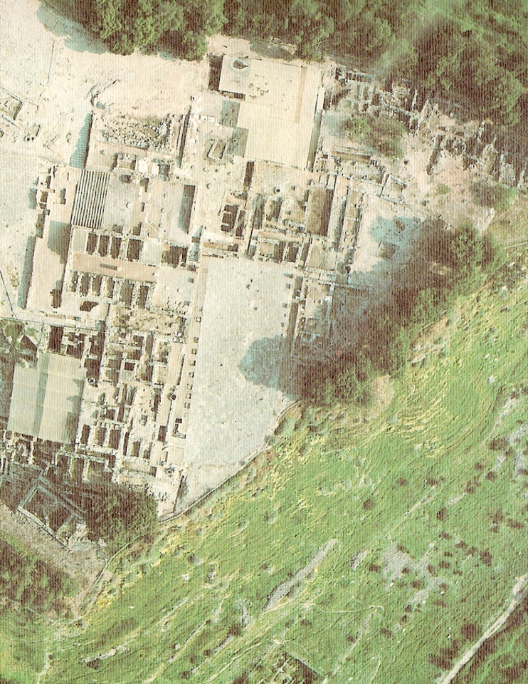Aerial view of the palace at Phaistos